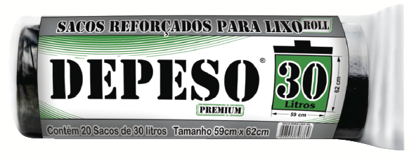SACO P/LIXO DEPESO Roll 30l 10x1