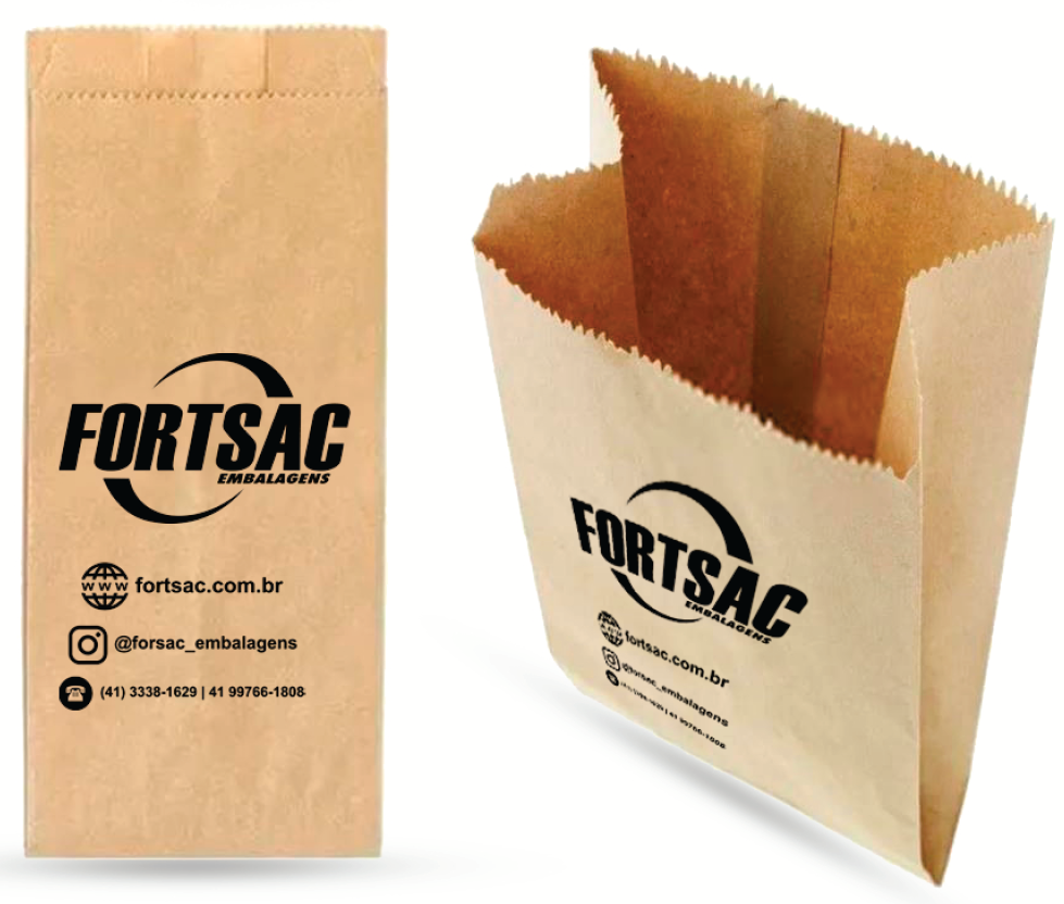 Saco Kraft 5 kg Personalizado- 1ºlinha - 10 fardos com 500-unidades.