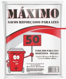 Sacos Reforçados para lixo MÁXIMO 25X10X50L