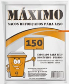 Sacos Reforçados para lixo MÁXIMO 25X05x150L
